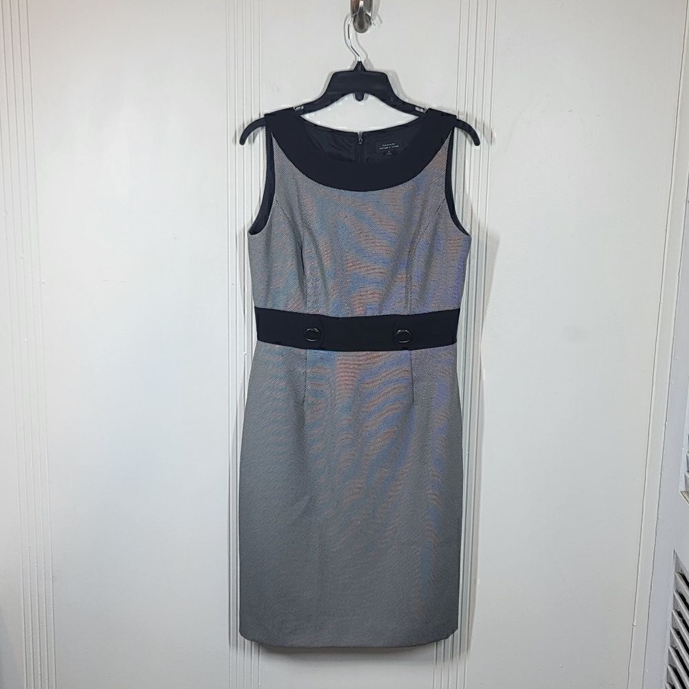 Tahari Black and White Sleeveless Dress